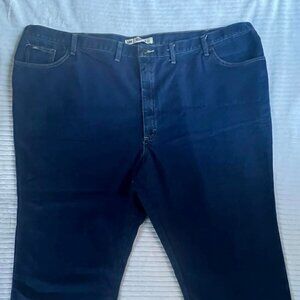 Men's Size 58 x 30 Lee Regular Fit 5 Pocket Dark Blue Denim Jeans